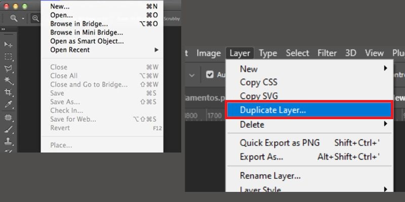 open image duplicate layer