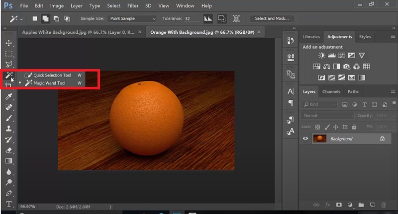 select the subject in selection tools