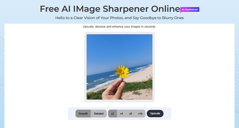free online image upscaler interface