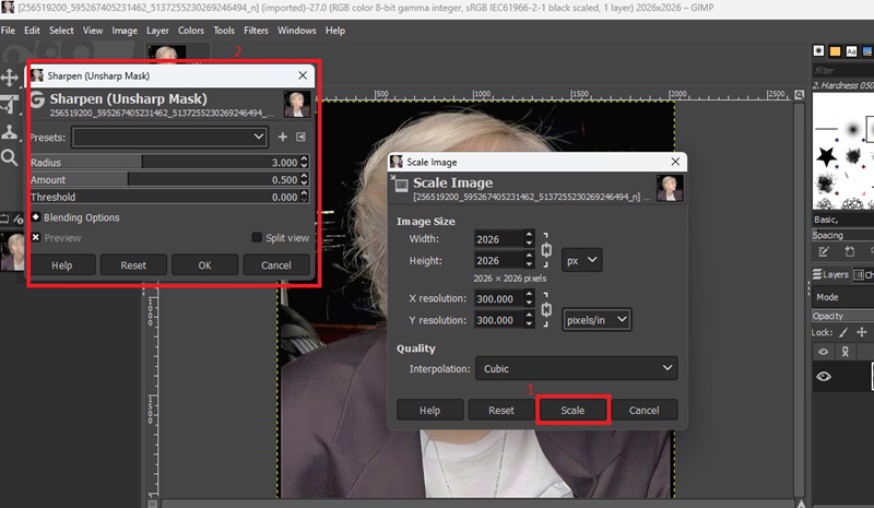 apply scaling and improve sharpness