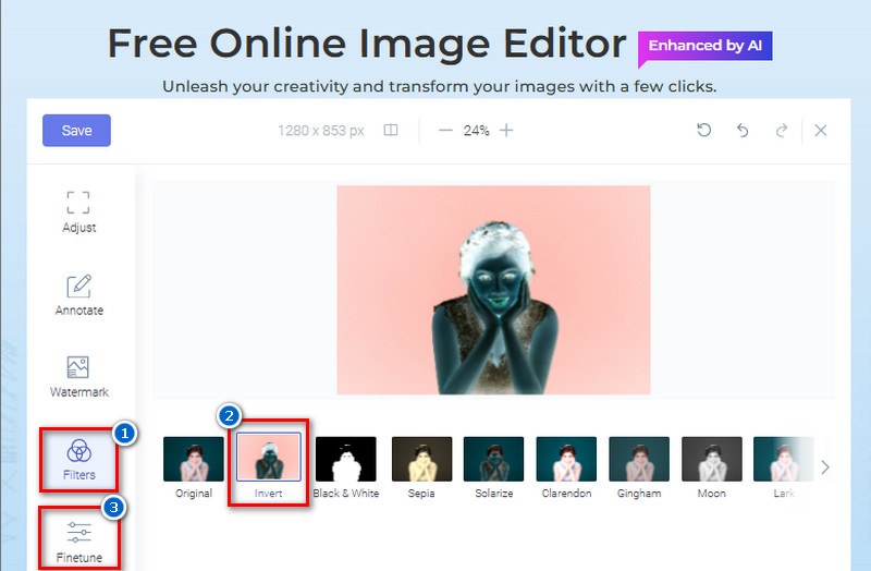 apply the invert color effect