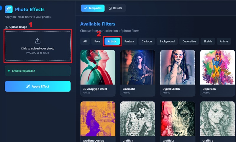 upload and access artistic option
