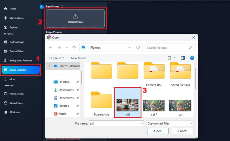 image upscaler add image