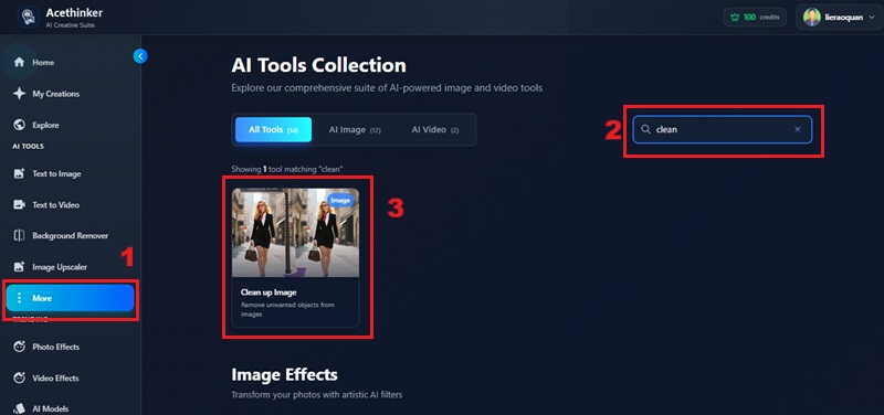 access clean up image