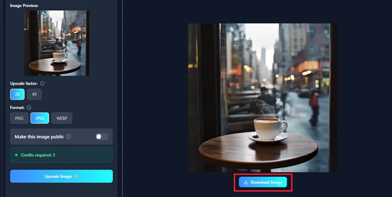 download upscaled image