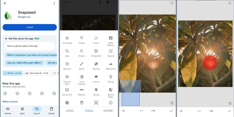 remove glare using snapseed
