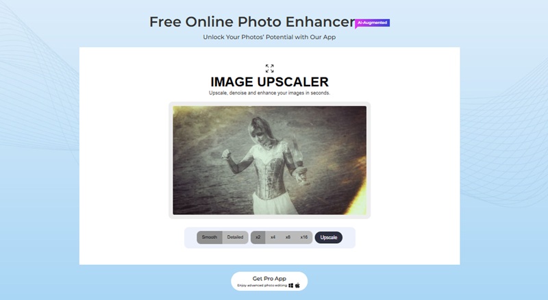 choose enhancement and upscale