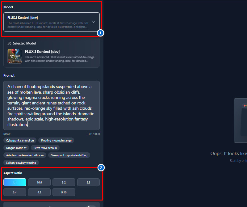 choose preferred settings