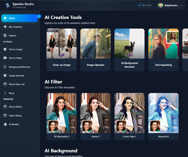 go to the main dashboard