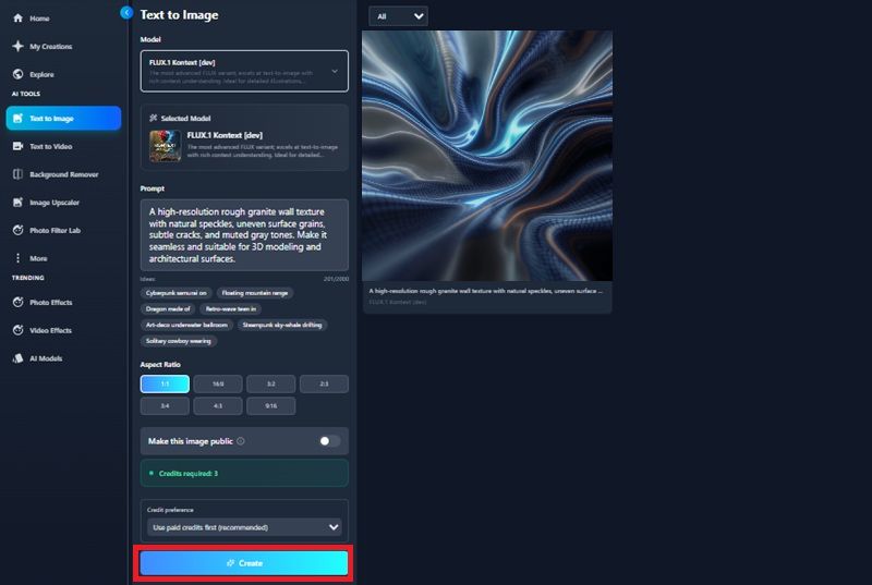 download the texture result