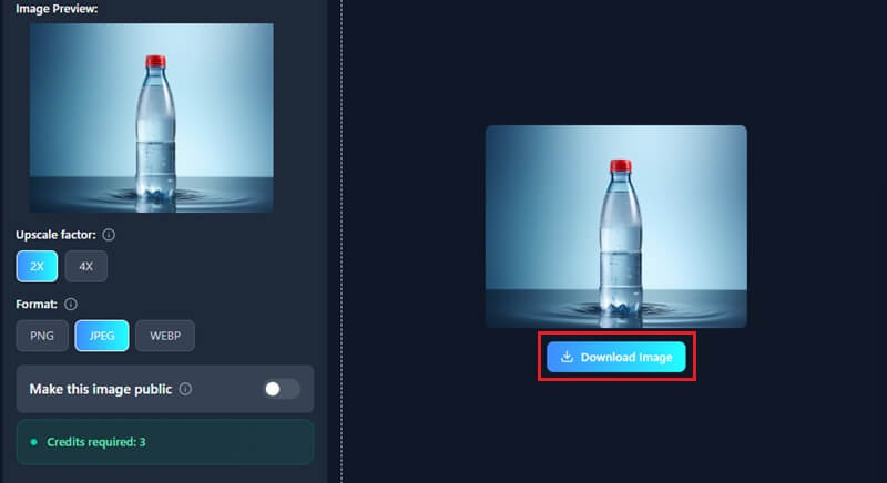 download upscaled image