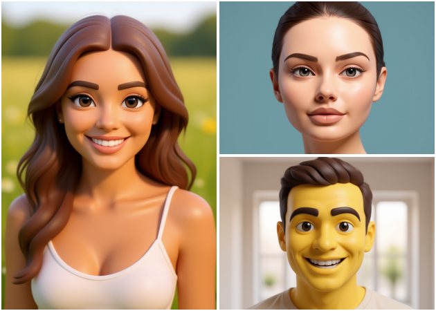 cartoon-style emoji transformation