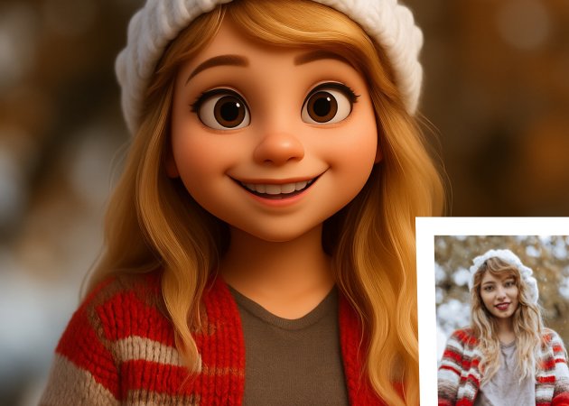 turn photo into pixar characters