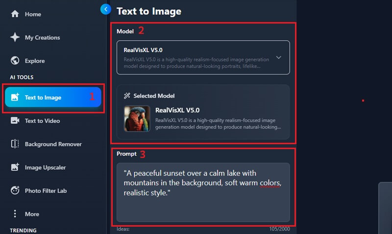 input text prompt