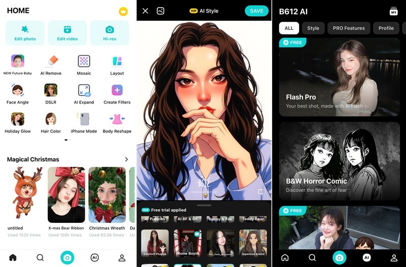 b612 filters and editing tools