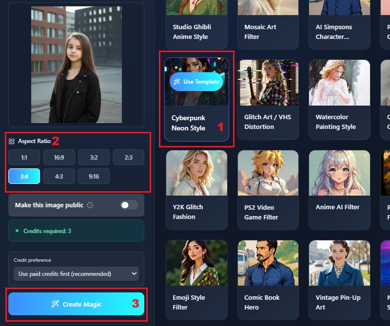 select and apply cyberpunk filter