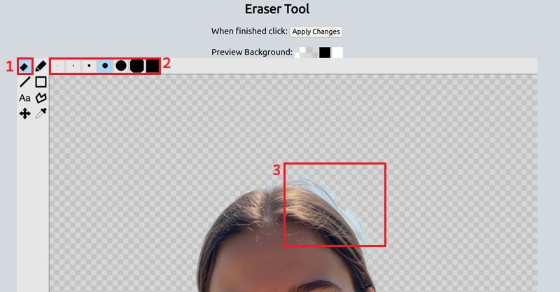 eraser tool remove background