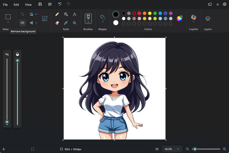 remove image background using microsoft paint