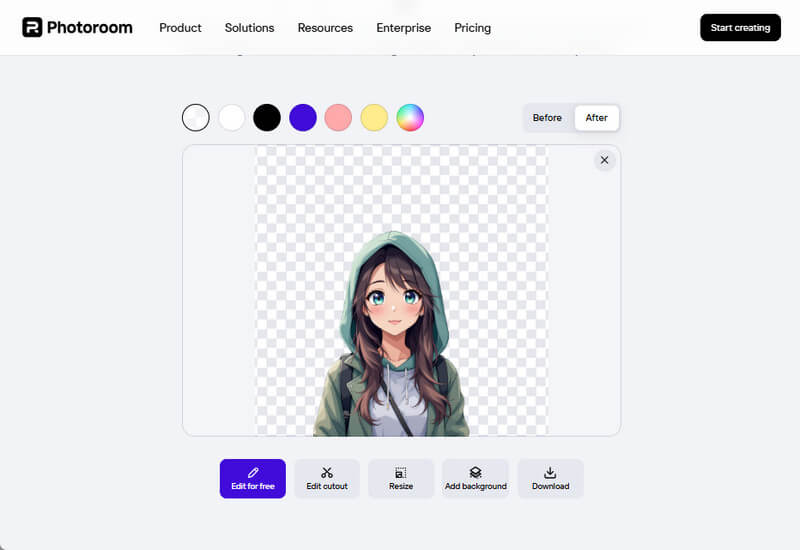 remove photo background with photoroom