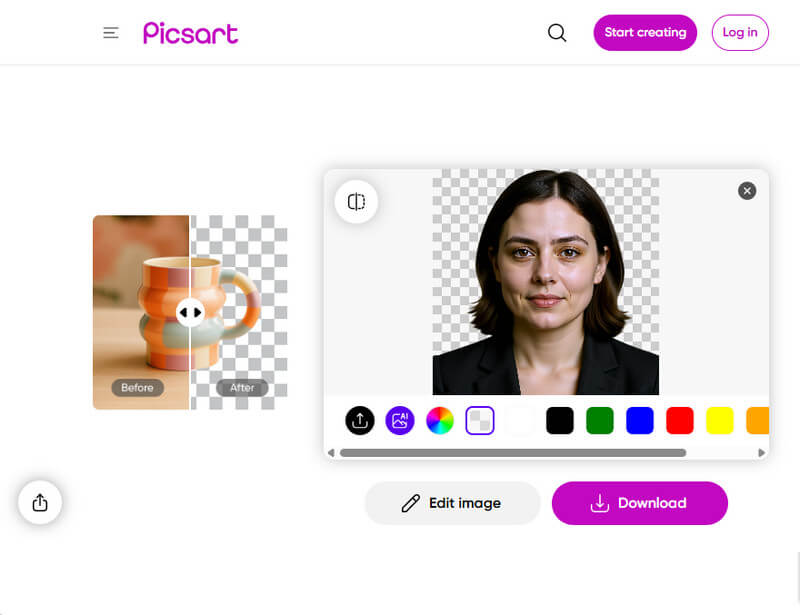 remove photo background with picsart