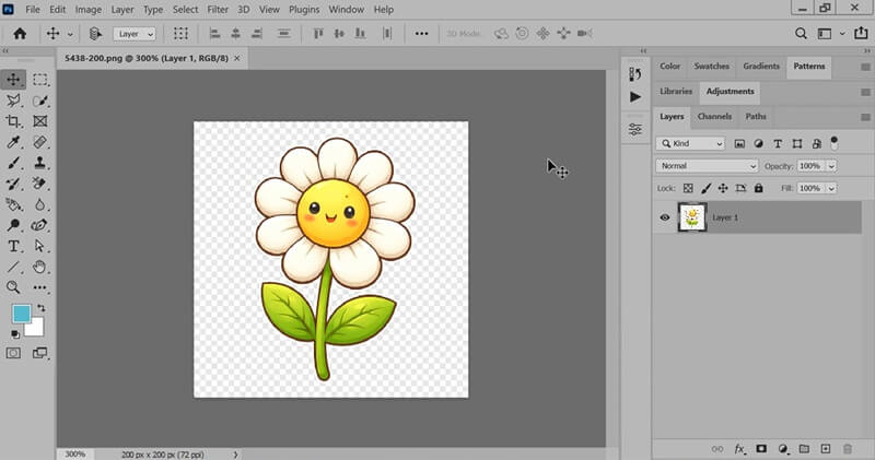 open image in photoshop